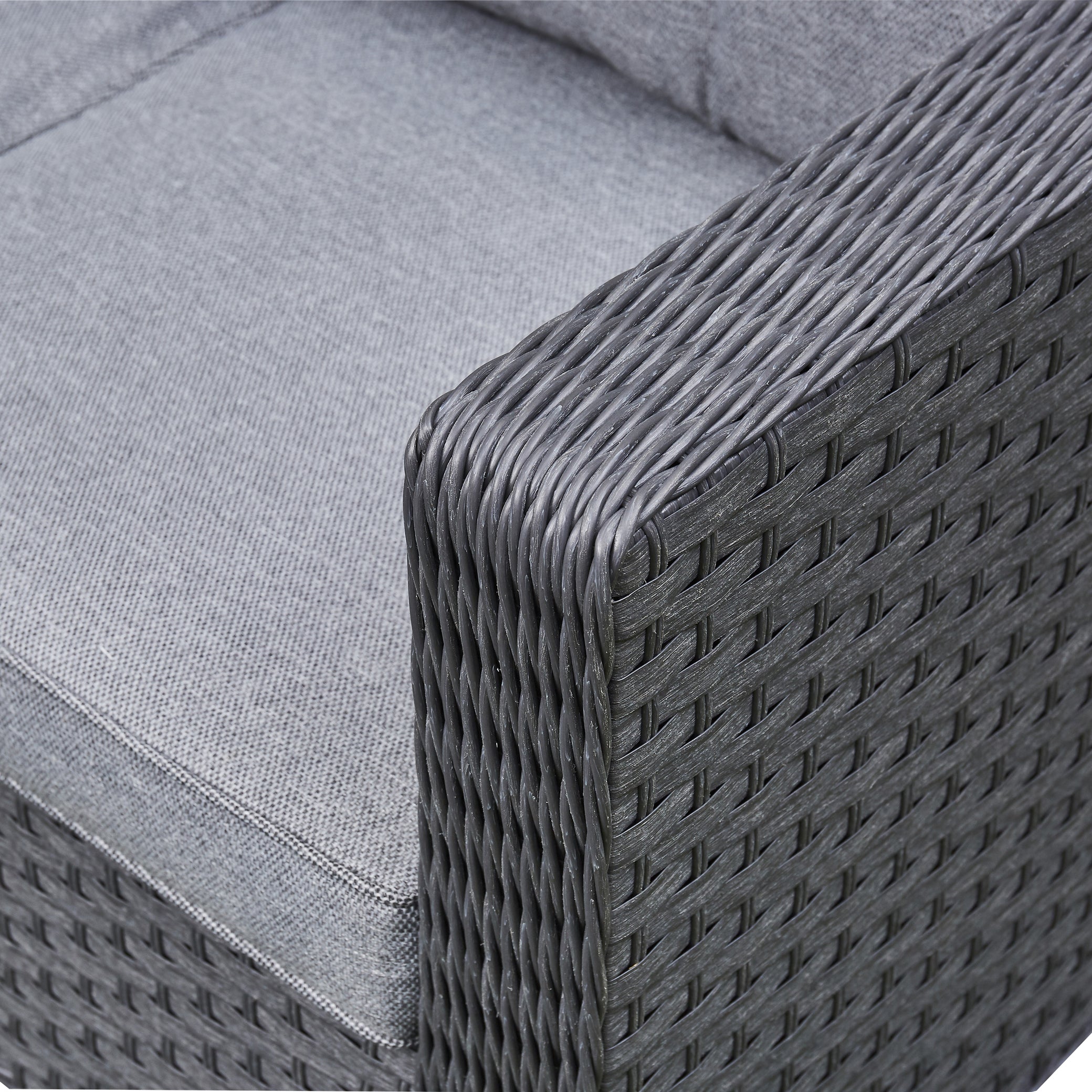 Fiji Grey Rattan Corner Sofa With Ice Bucket Coffee Table