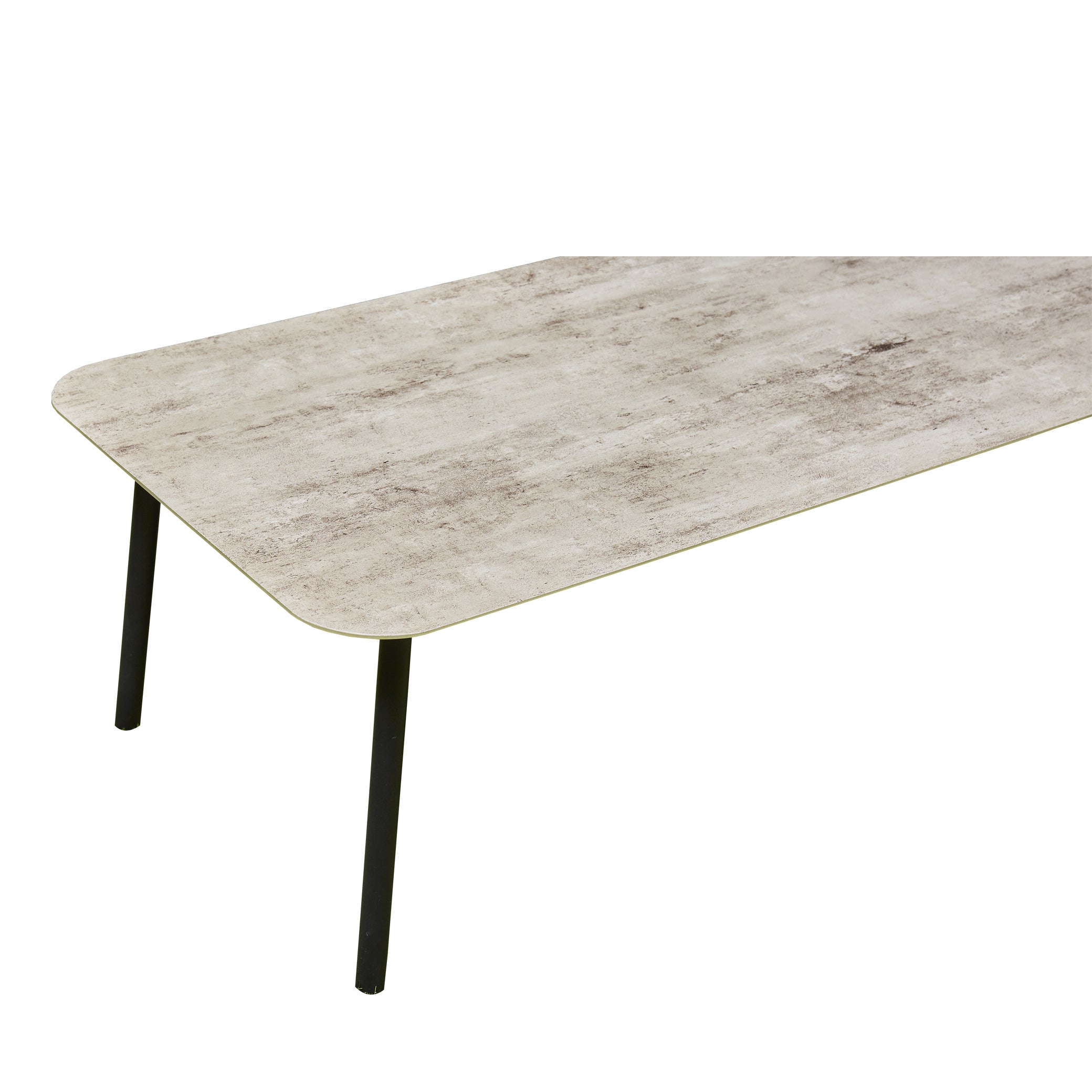 Valencia Aluminum And Rope Sofa Ceramic Coffee Table And Two Arm Chairs