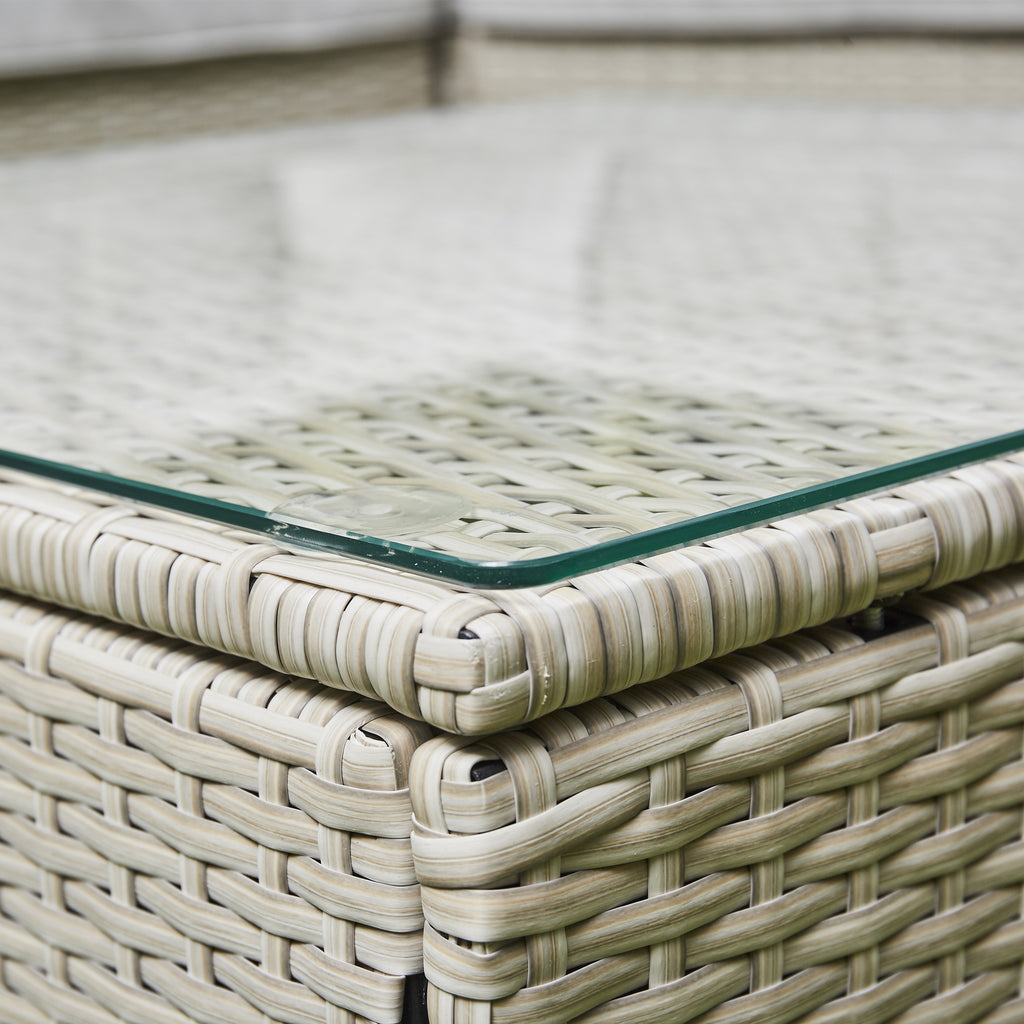 Hampton U Shaped Rattan Lounge Set With Coffee Table