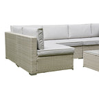 Hampton U Shaped Rattan Lounge Set With Coffee Table