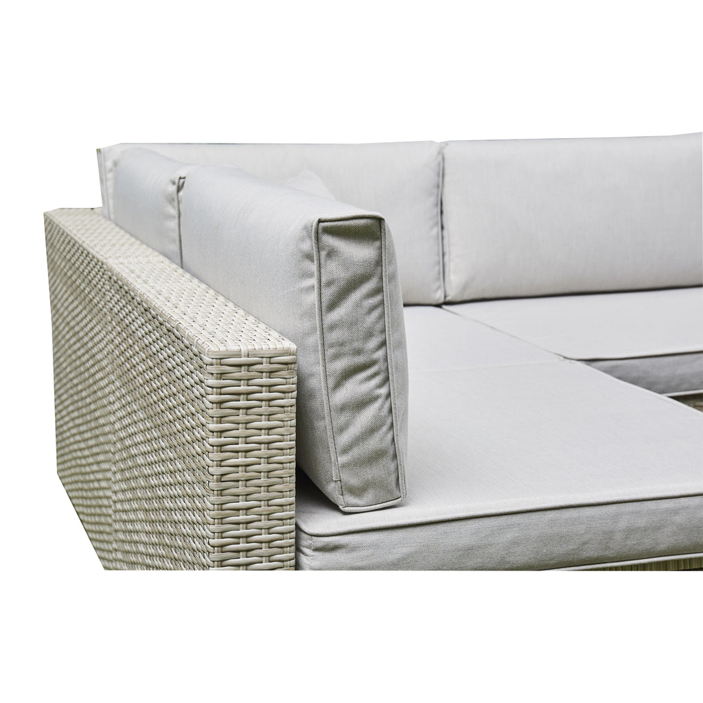 Hampton U Shaped Rattan Lounge Set With Coffee Table