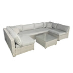 Hampton U Shaped Rattan Lounge Set With Coffee Table