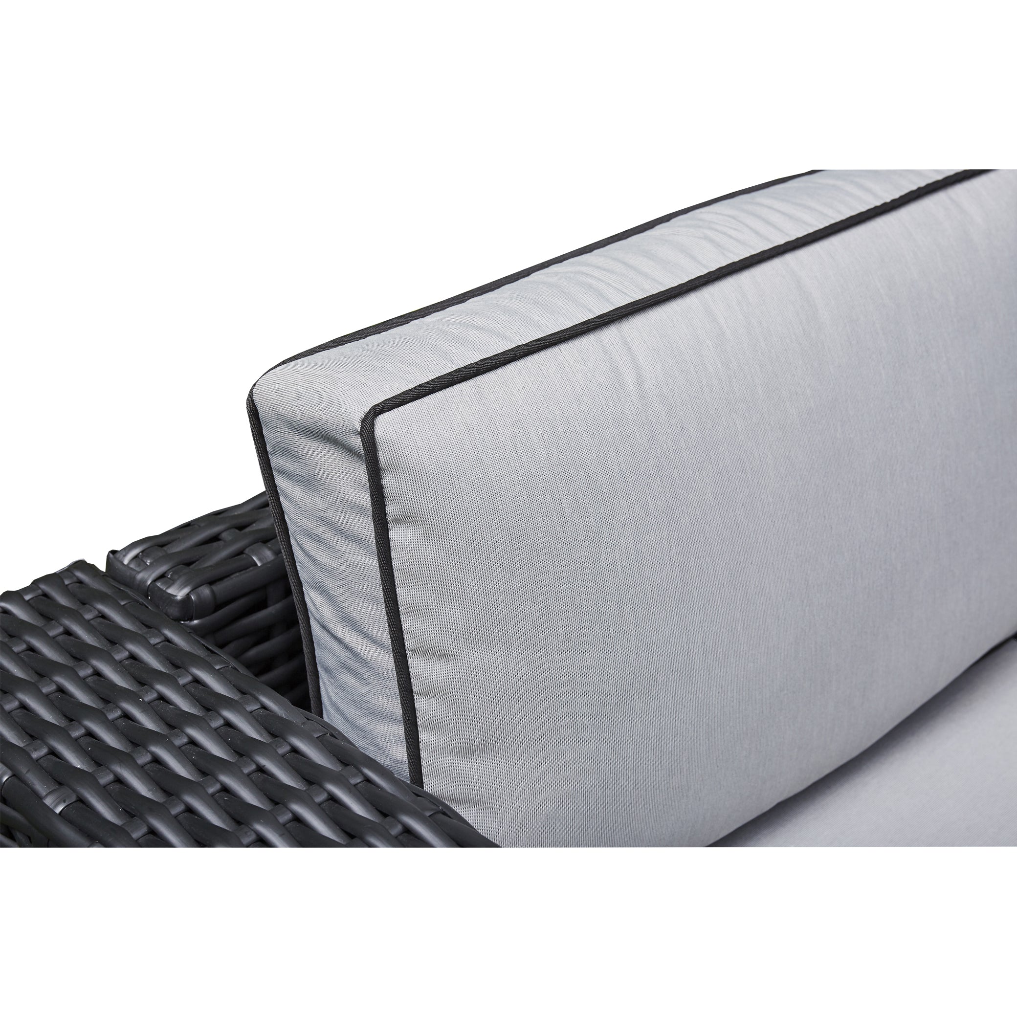 Monaco Rattan Corner Sofa Firepit Adjustable Table And Two Stools