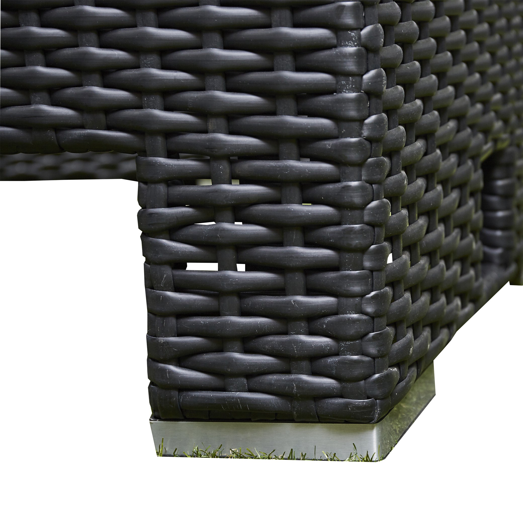 Monaco Rattan Corner Sofa Firepit Adjustable Table And Two Stools