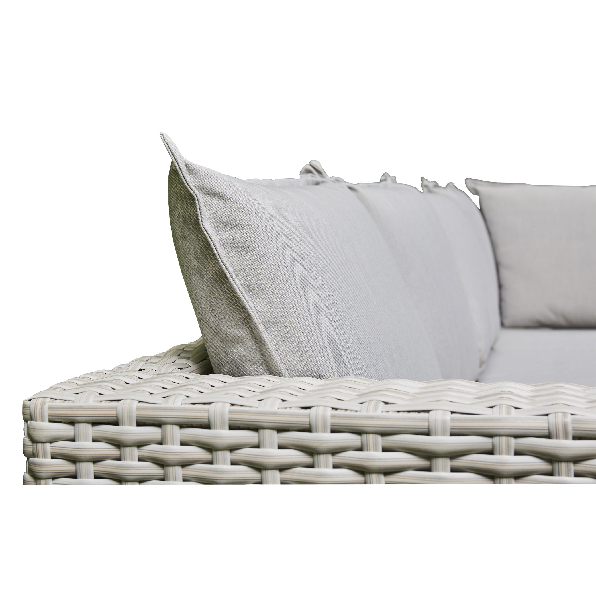 Sorrento Rattan Corner Sofa And Adjustable Fire Pit Table With Large And Small Bench