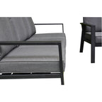 Paris Aluminium Garden Fire Pit Dining Table Two Benches And Two Arm Chairs