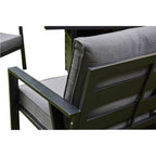 Paris Aluminium Garden Fire Pit Dining Table Two Benches And Two Arm Chairs