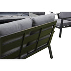 Paris Aluminium Garden Fire Pit Dining Table Two Benches And Two Arm Chairs