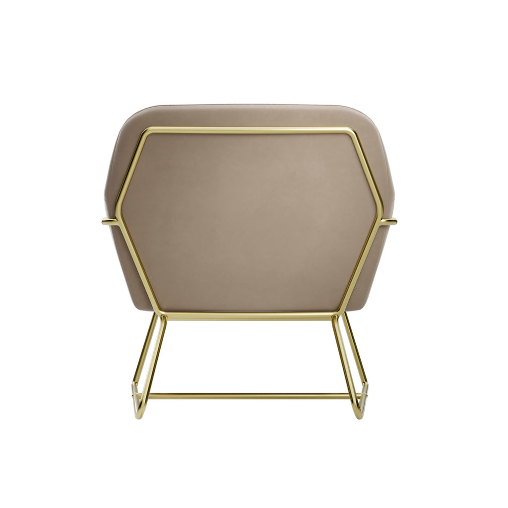 CHARLES ARMCHAIR BEIGE VELVET / BRUSHED GOLD