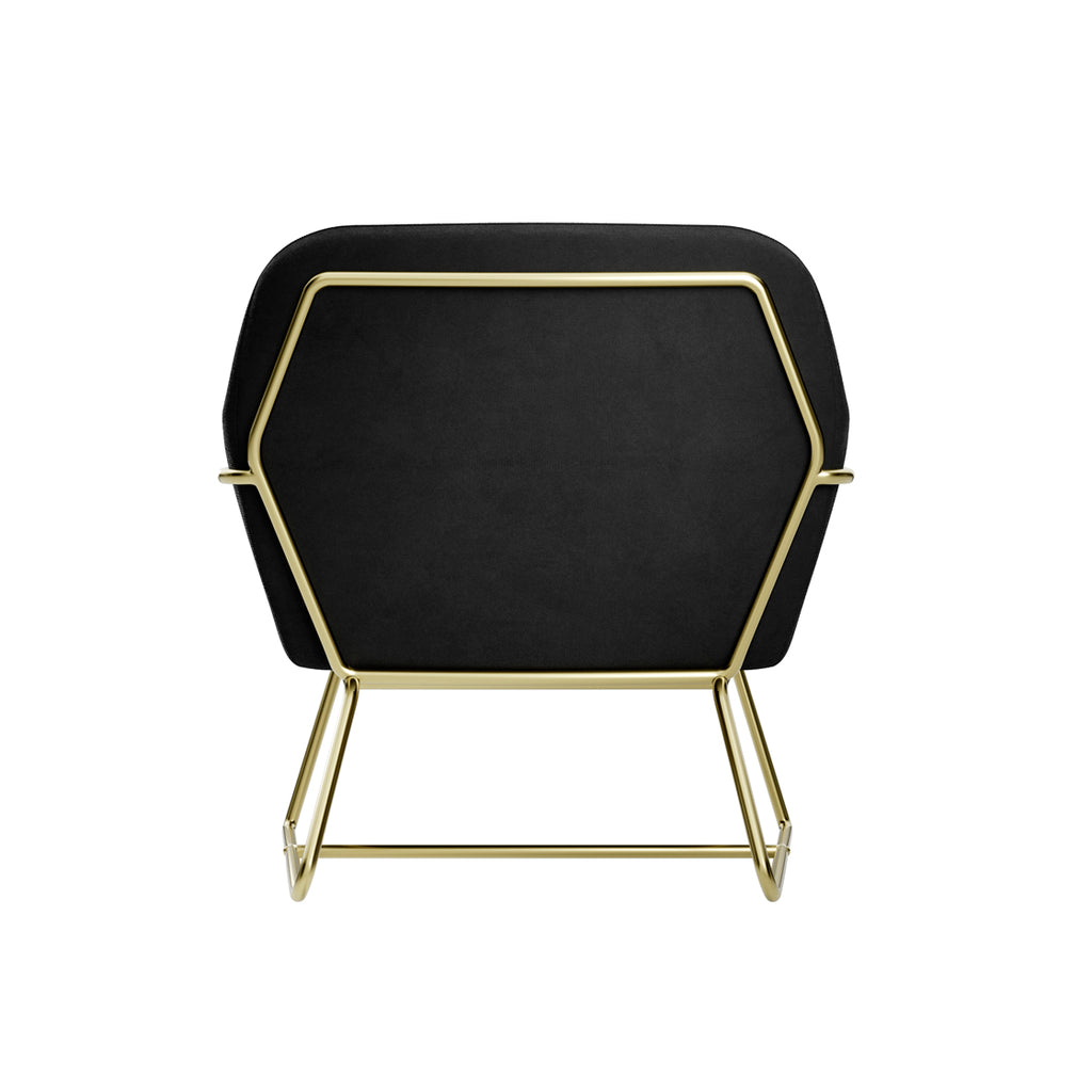 CHARLES ARMCHAIR BLACK VELVET / BRUSHED GOLD