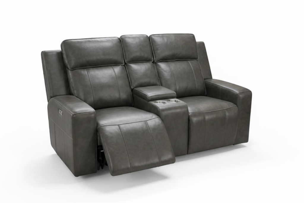 Barcelona Electric Recliner Sofa Grey 2 Seater