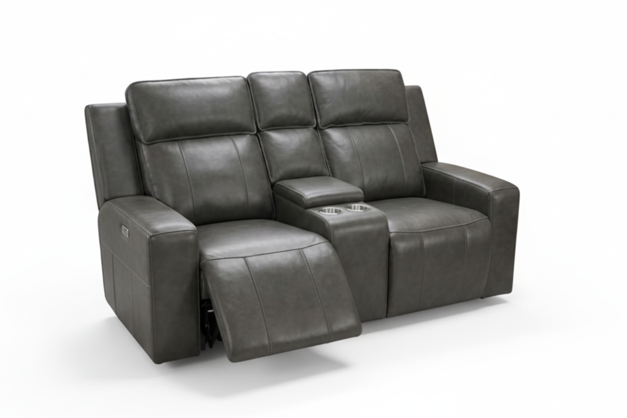 Barcelona Electric Recliner Sofa Grey 2 Seater