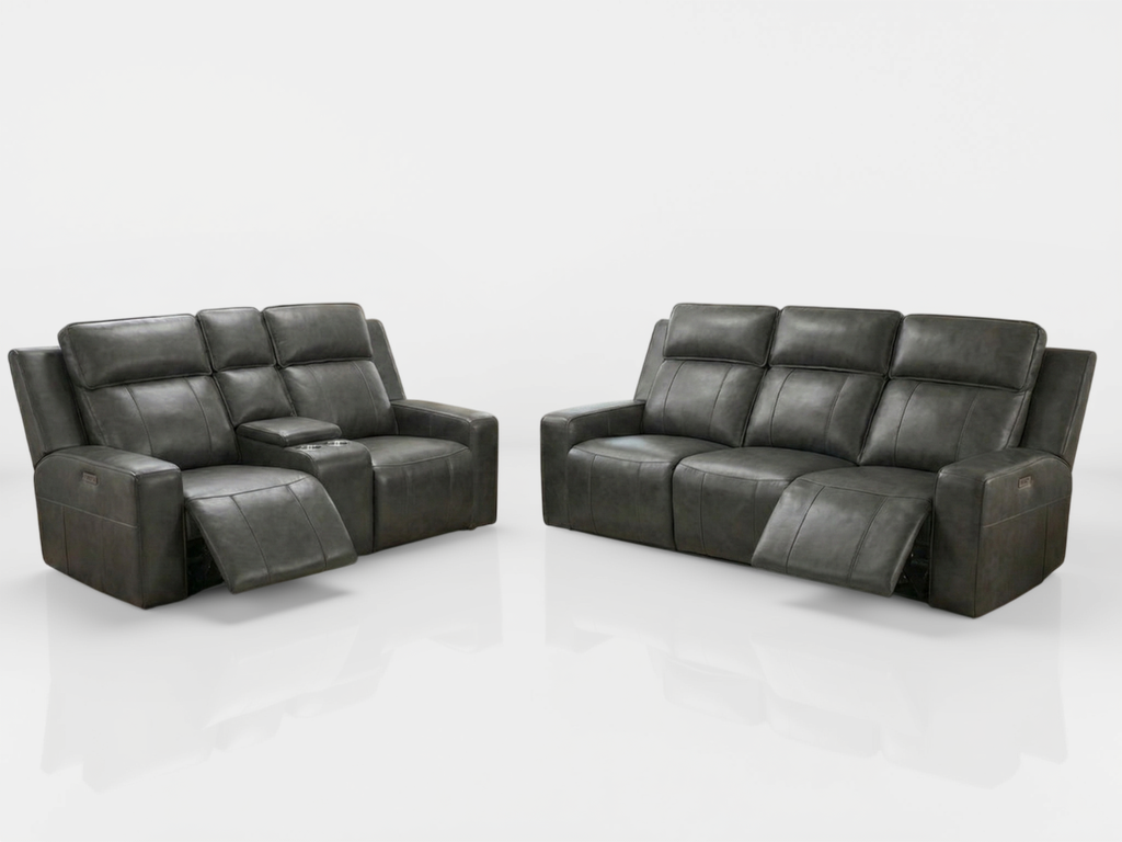 Barcelona Electric Recliner Sofa Grey 3 Seater
