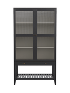 Barwick Charcoal & Soft Natural 2 Door 1 Drawer Glazed Cabinet