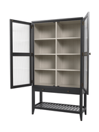 Barwick Charcoal & Soft Natural 2 Door 1 Drawer Glazed Cabinet