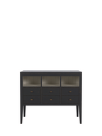 Barwick Charcoal & Soft Natural 6 Drawer Low Bookcase