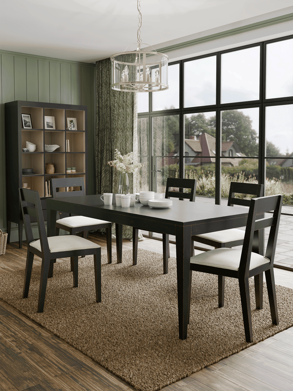 Barwick Charcoal & Soft Natural Fixed Dining Table