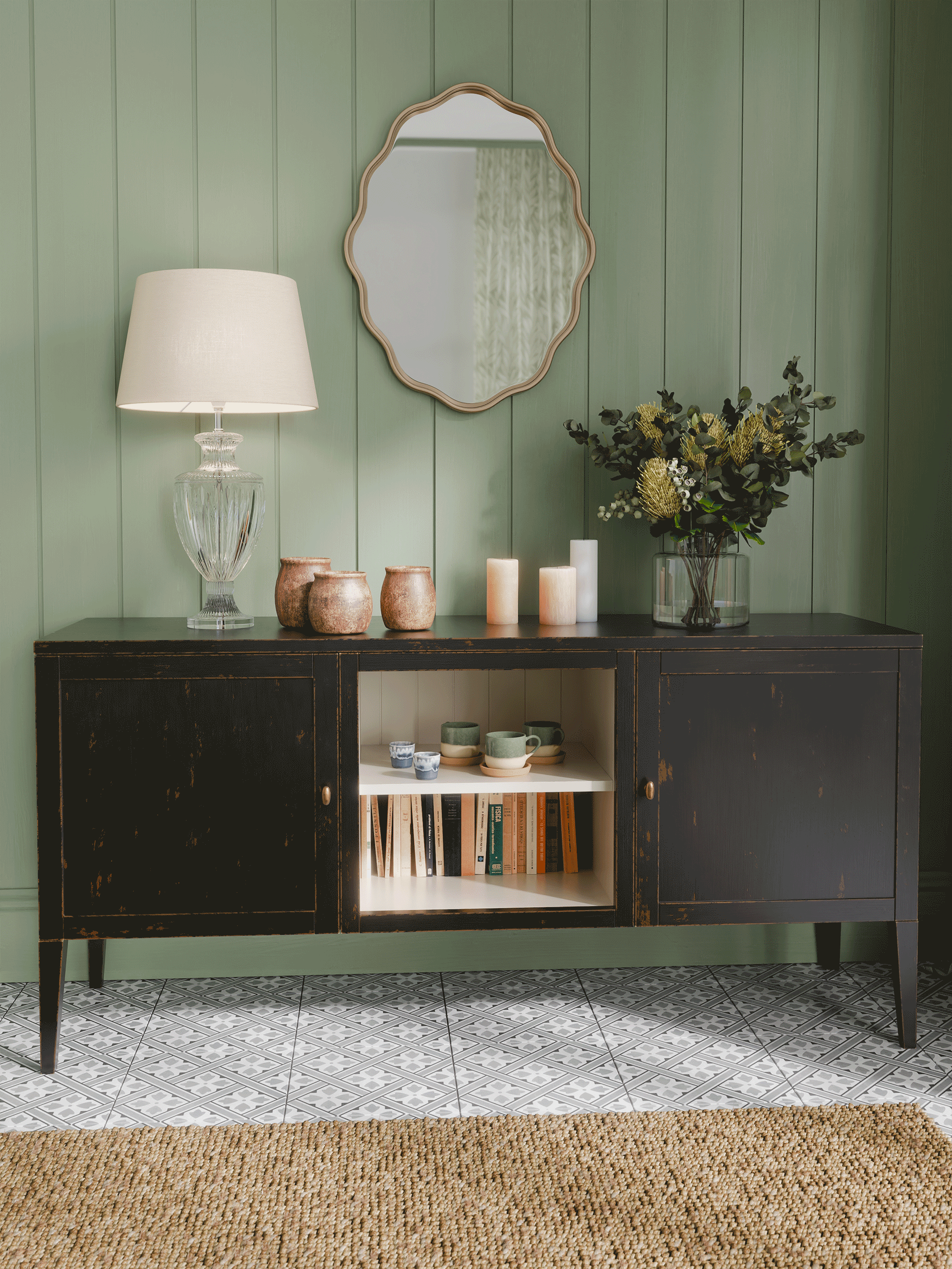 Barwick Charcoal & Soft Natural 2 Door Sideboard