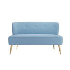 BEAU 2 SEATER SOFA CORNFLOWER BLUE / BLONDE WOOD