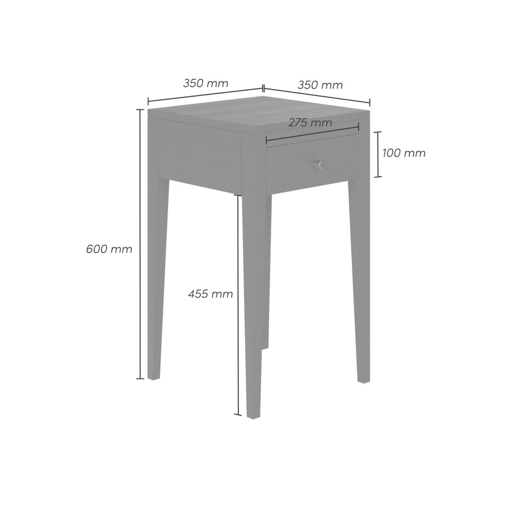 Pablo Bedside Black One Drawer