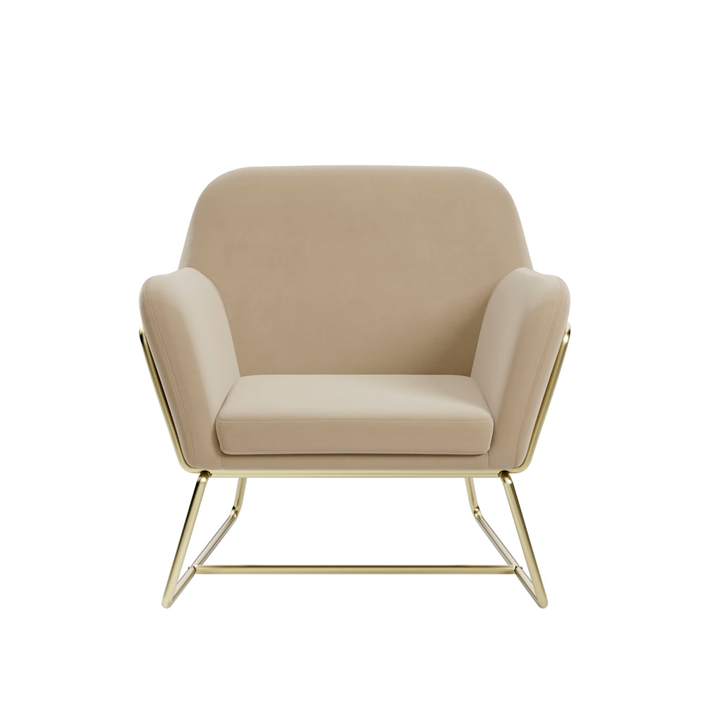 CHARLES ARMCHAIR BEIGE VELVET / BRUSHED GOLD