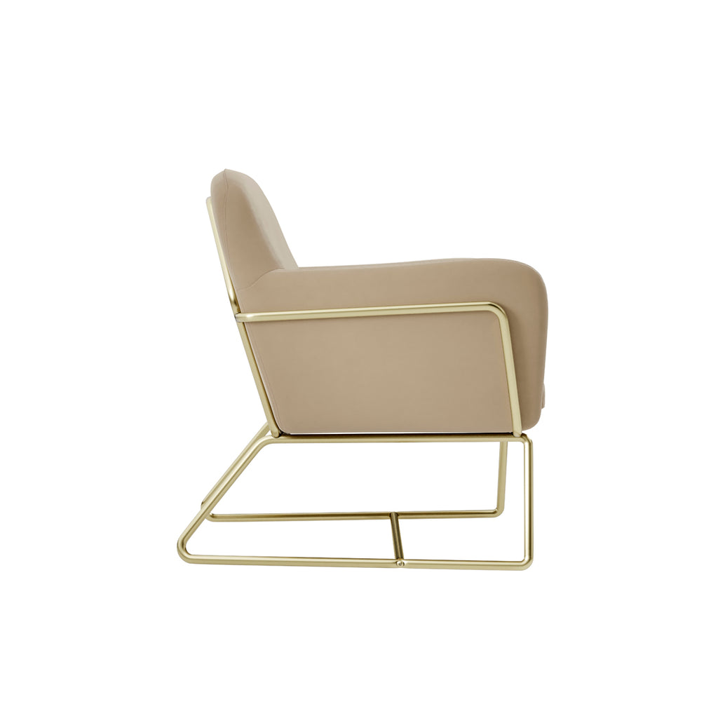 CHARLES ARMCHAIR BEIGE VELVET / BRUSHED GOLD