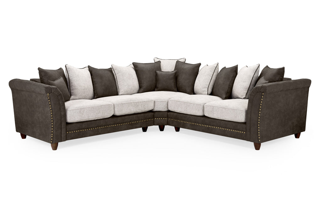 Bella Sofa Grey Scatter Back Large Corner