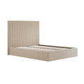 BERLIN BEIGE TALL OTTOMAN KING SIZE BED