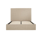 BERLIN BEIGE TALL OTTOMAN KING SIZE BED