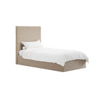 BERLIN BEIGE TALL OTTOMAN SINGLE BED