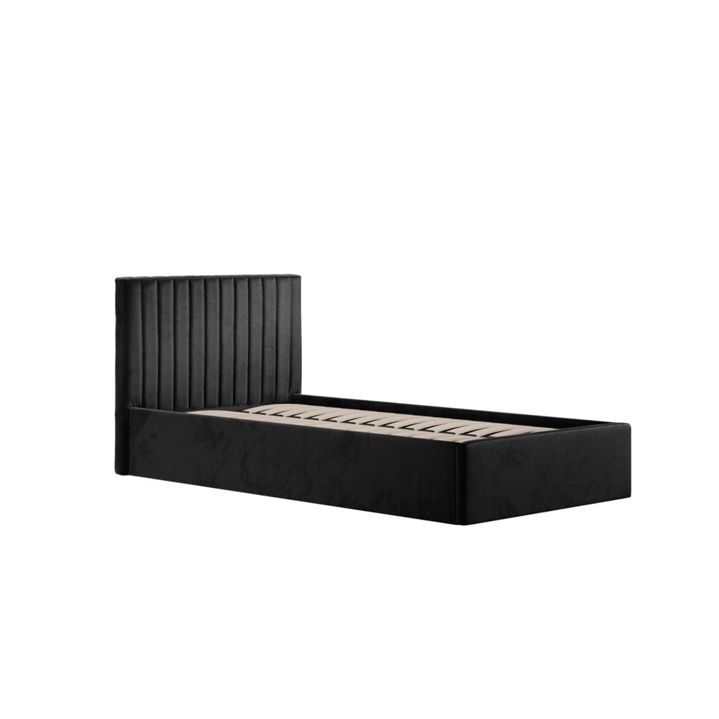 BERLIN BLACK OTTOMAN SINGLE BED