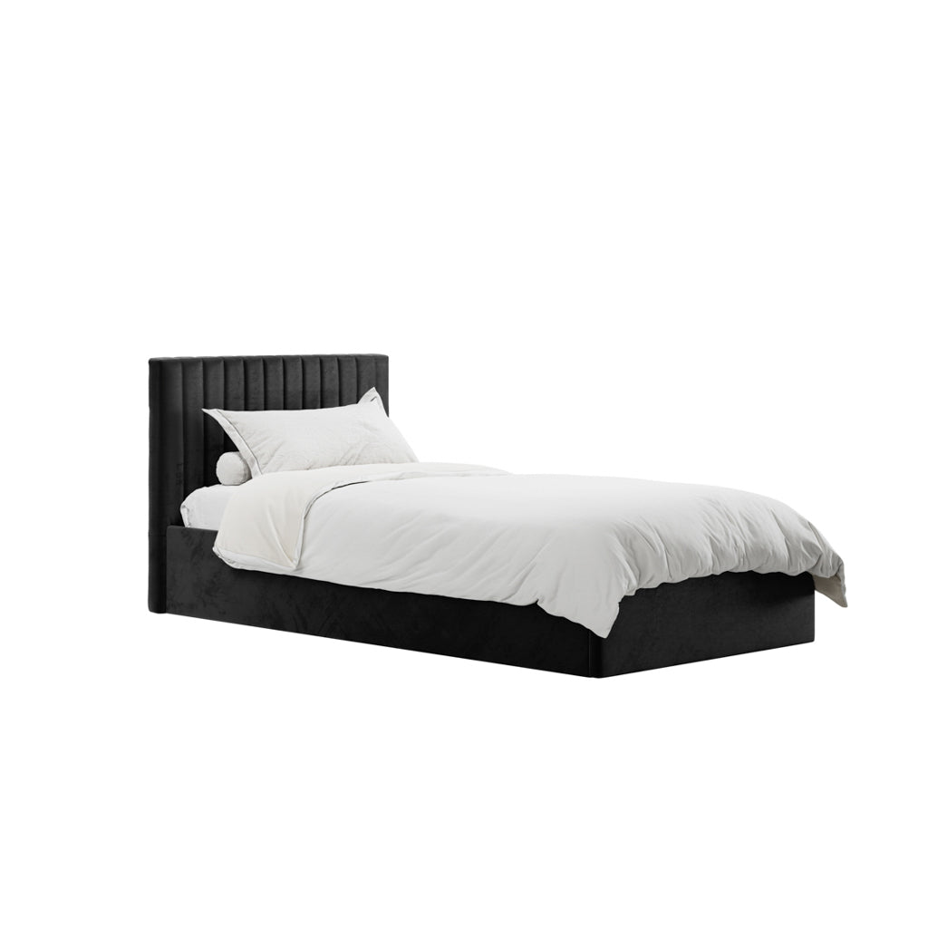 BERLIN BLACK OTTOMAN SINGLE BED