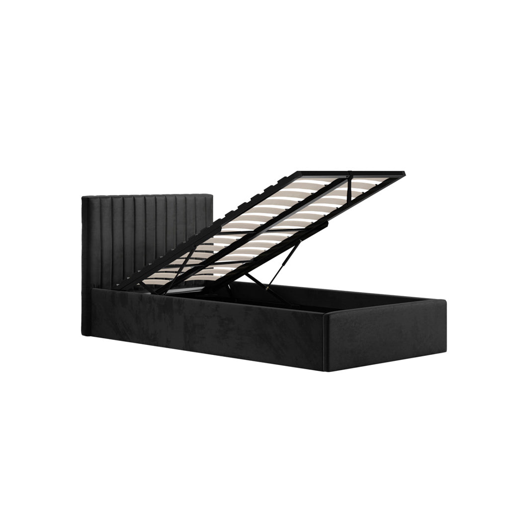 BERLIN BLACK OTTOMAN SINGLE BED