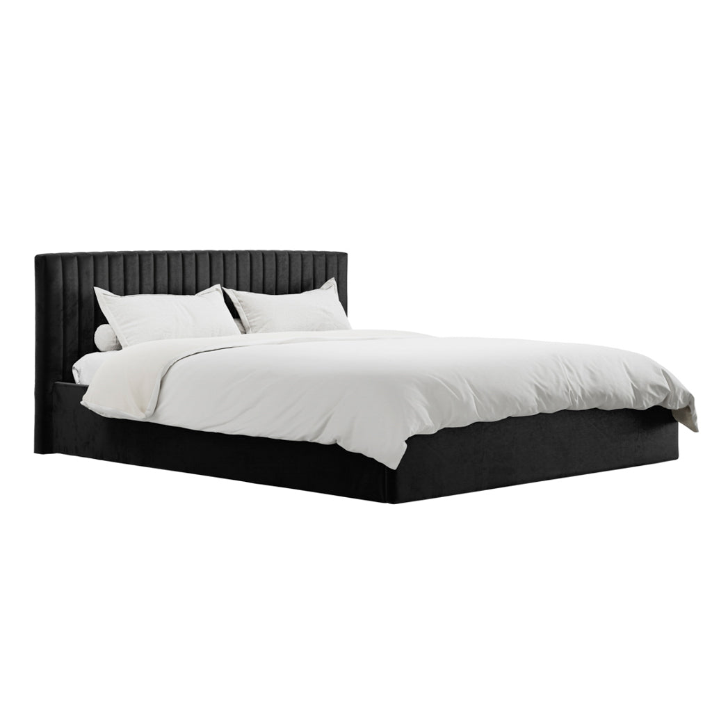 BERLIN BLACK OTTOMAN SUPER KING SIZE BED
