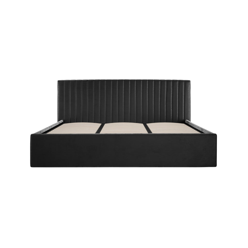 BERLIN BLACK OTTOMAN SUPER KING SIZE BED