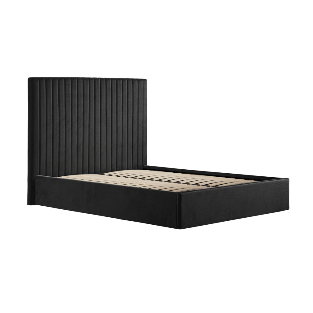 BERLIN BLACK TALL OTTOMAN DOUBLE BED