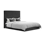 BERLIN BLACK TALL OTTOMAN DOUBLE BED
