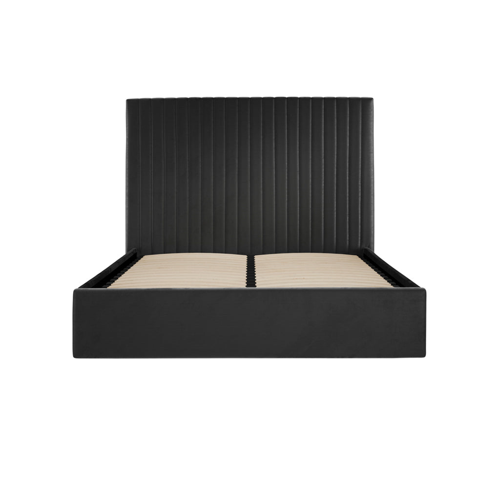 BERLIN BLACK TALL OTTOMAN DOUBLE BED