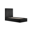BERLIN BLACK TALL OTTOMAN SINGLE BED