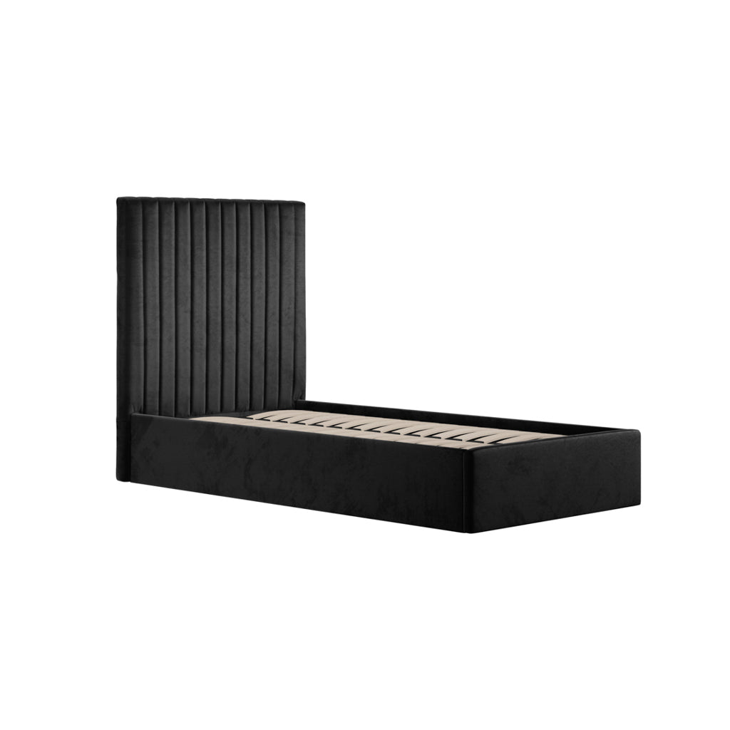 BERLIN BLACK TALL OTTOMAN SINGLE BED