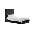 BERLIN BLACK TALL OTTOMAN SINGLE BED