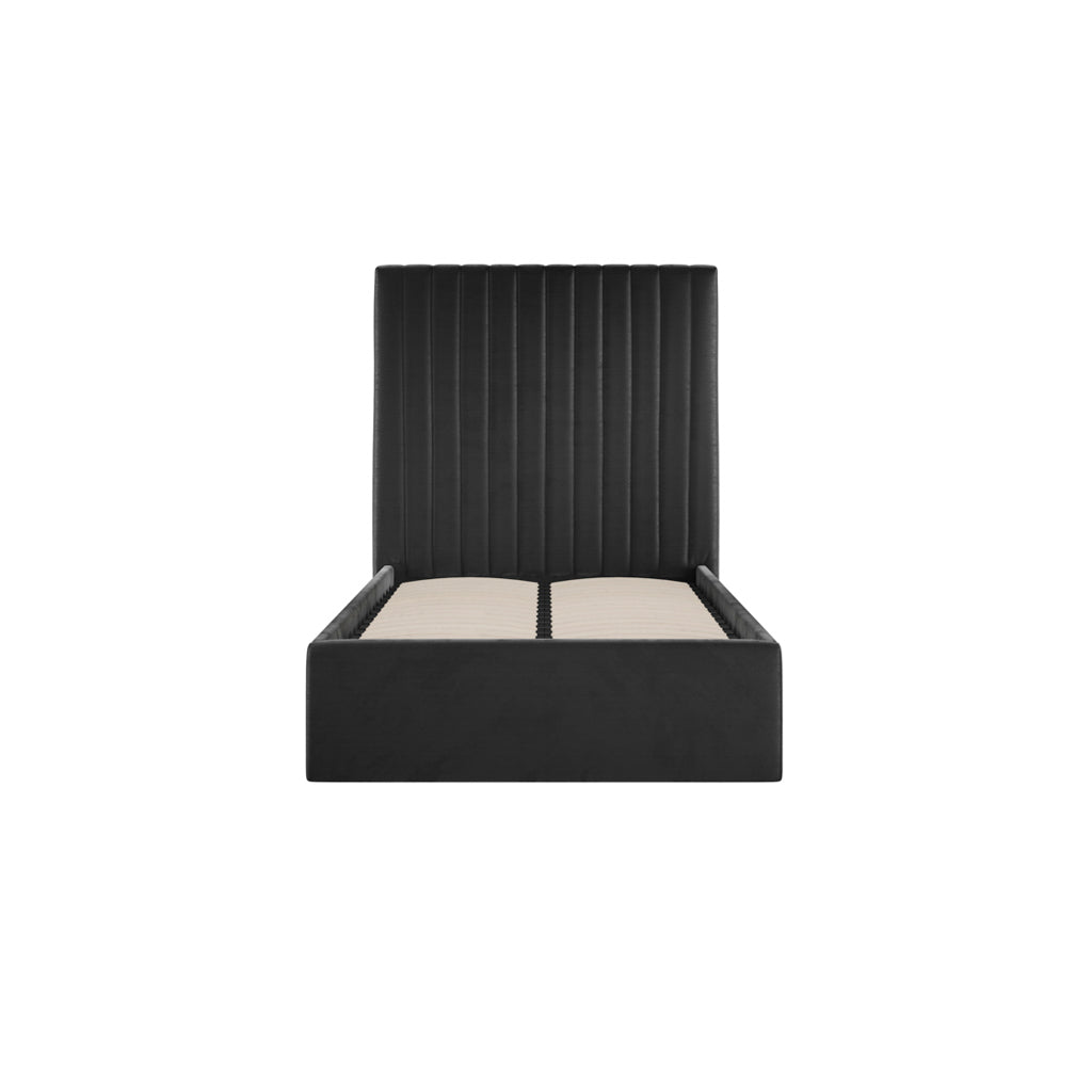 BERLIN BLACK TALL OTTOMAN SINGLE BED
