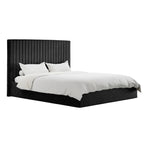 BERLIN BLACK TALL OTTOMAN SUPER KING SIZE BED