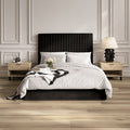 BERLIN BLACK TALL OTTOMAN SUPER KING SIZE BED