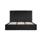BERLIN BLACK TALL OTTOMAN SUPER KING SIZE BED