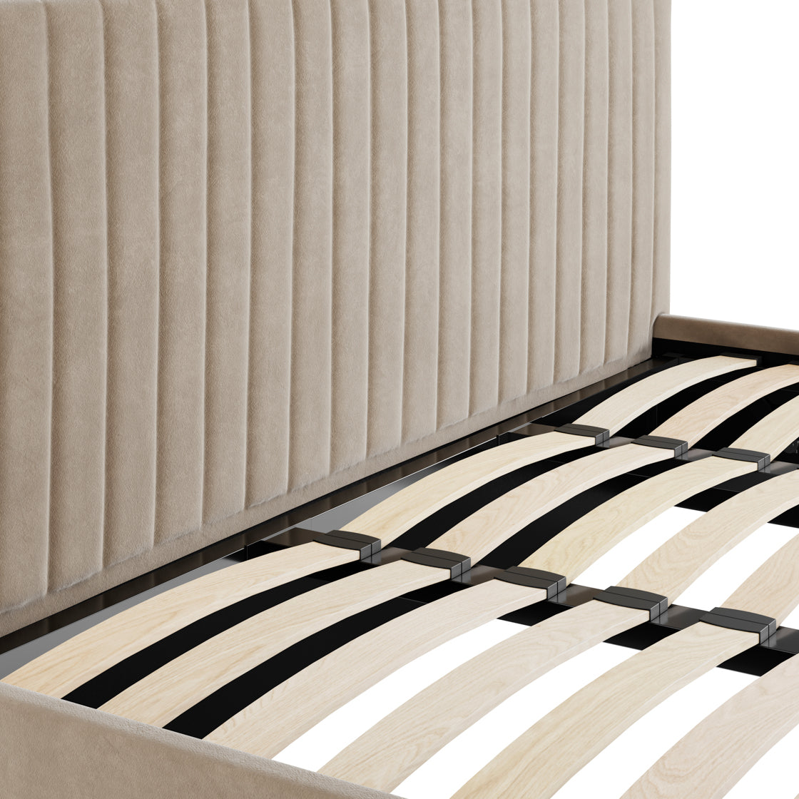 BERLIN BEIGE OTTOMAN SUPER KING SIZE BED