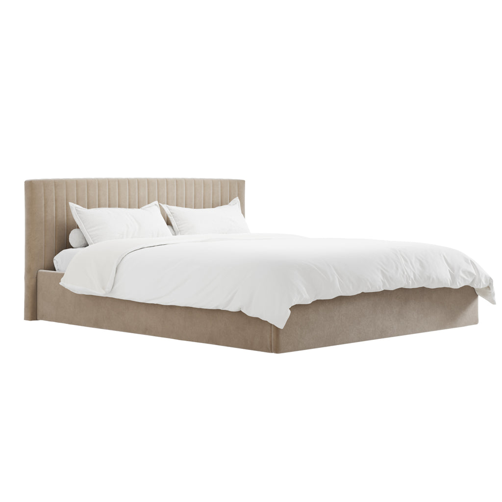 BERLIN BEIGE OTTOMAN SUPER KING SIZE BED