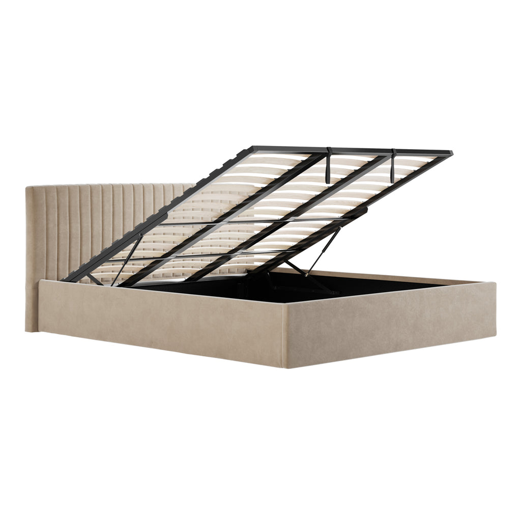 BERLIN BEIGE OTTOMAN SUPER KING SIZE BED