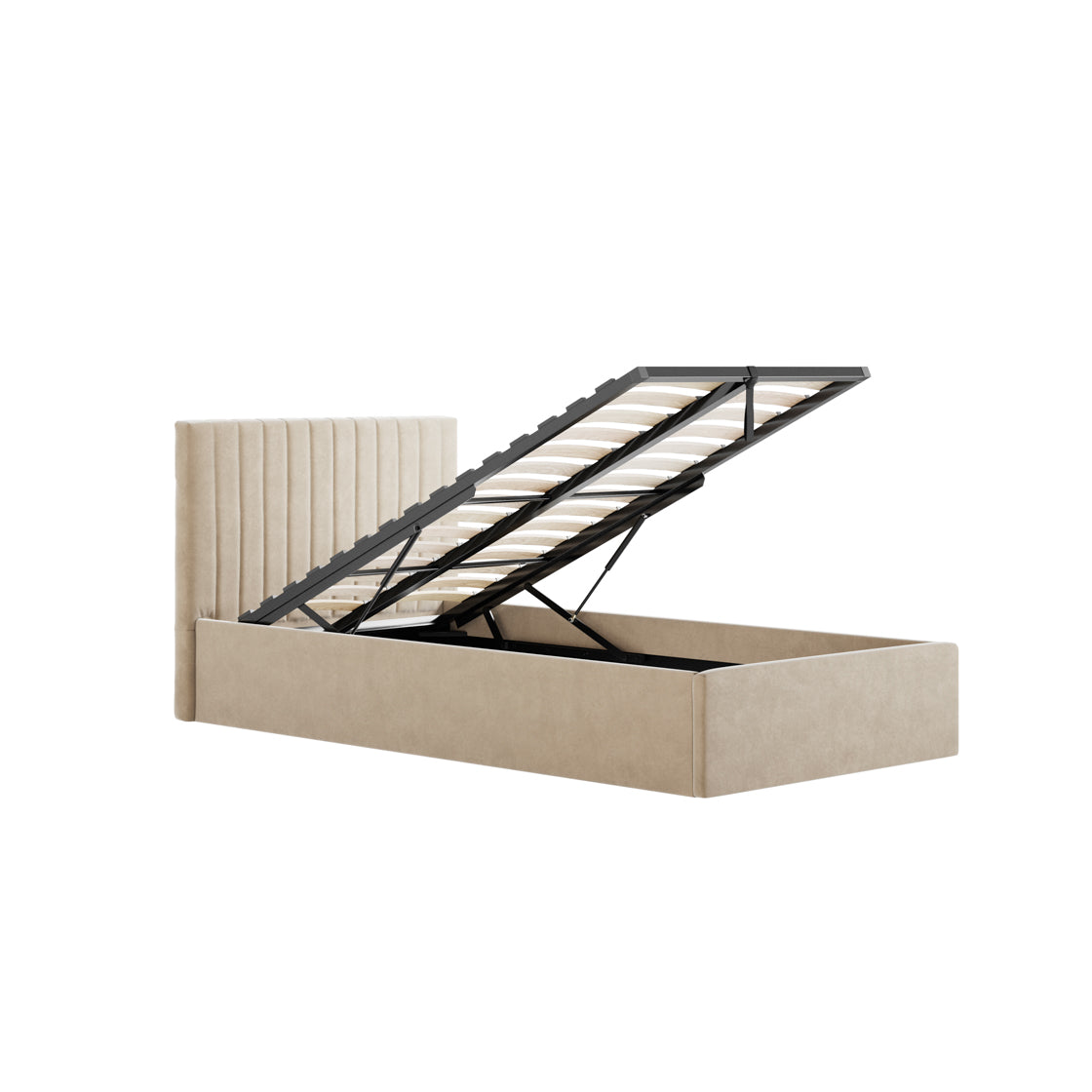 BERLIN BEIGE OTTOMAN SINGLE BED