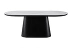 Bianca Oval Dining Table Black & White Sintered Stone